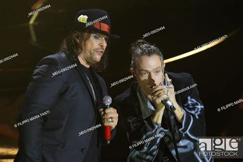 Italian singer Irama and Italian singer Gianluca Grignani at 72